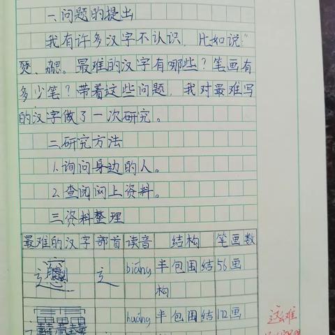 五一班“我爱你，汉字”主题研究报告