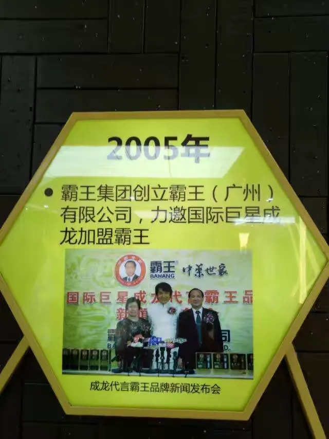 2005年霸王集团成立了霸王广州有限公司，力邀国际巨星成龙代言霸王品牌新闻发布会，中草药是中国的国粹