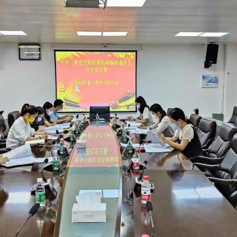 吉阳区委编办党支部召开2022年第十次学习研讨会