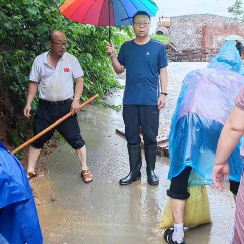 当好“领头雁”              干群齐心抗洪抢险