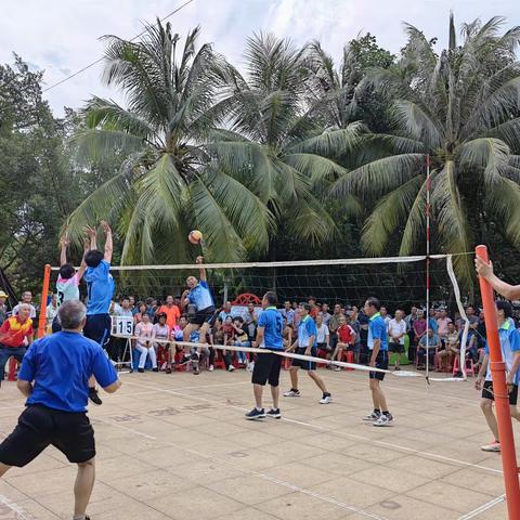 临高澄迈老年气排球队举行互访友谊赛