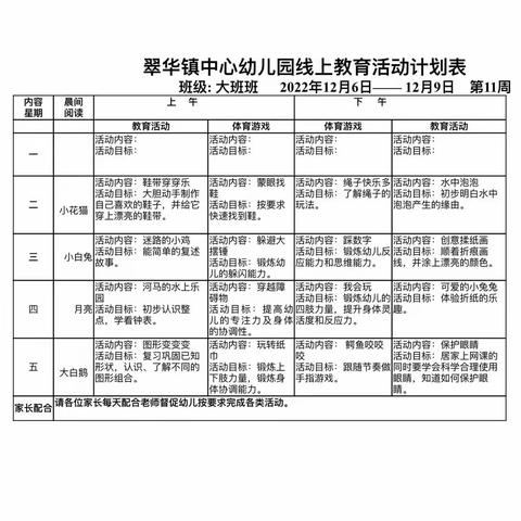 翠华镇中心幼儿园大班线上教学活动