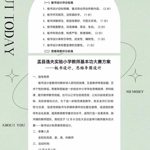 思维导图显智慧 板书设计展风采 ——  盂县逸夫实验小学教师基本功大赛风采展示