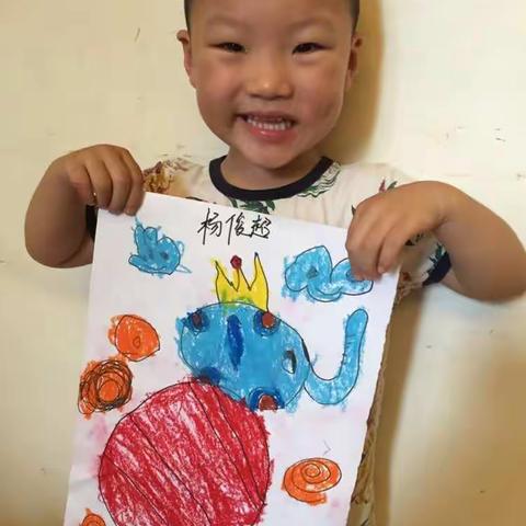 🖌️快乐暑假第九天--皮球上的大象、飞船🖌️