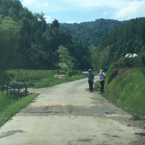 方田至泗坑路面损毁情况