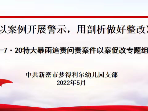 【能力作风建设年】“以案例开展警示，用剖析做好整改”——7·20特大暴雨追责问责案件以案促改专题组织生活会