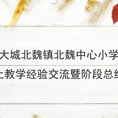 云端相聚    共研共学共成长                        北魏镇北魏中心小学开展线上教学经验交流暨阶段总结会