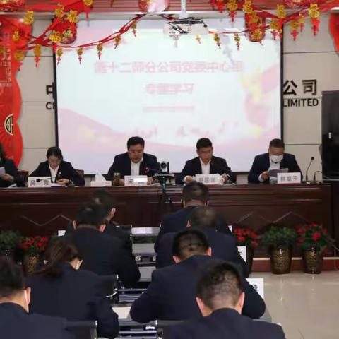 第十二师分公司组织党委中心组专题学习