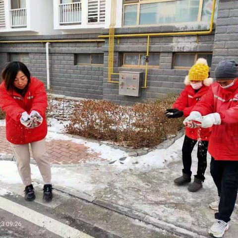 瑞达服务部 :撒盐除冰    情暖寒冬