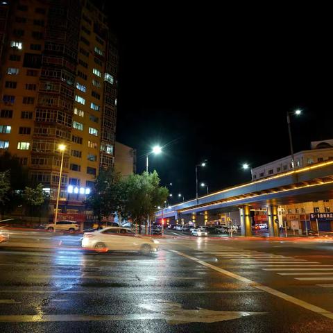我的家乡鹤岗——复兴桥夜景