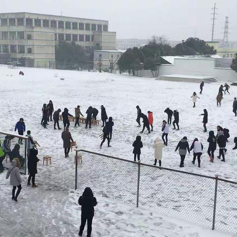 雪地合影宣告寒假来了