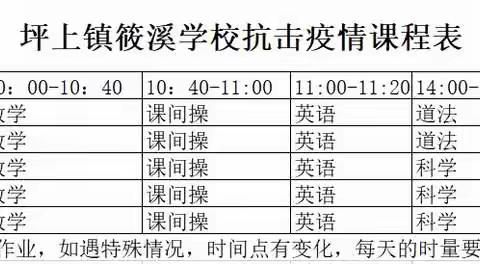 “停课不停学，离校不离教”——坪上镇筱溪学校致家长的一封信