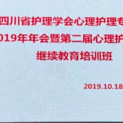 四川省护理学会心理护理专委会2019年年会暨第二届心理护理技能继续教育培训班