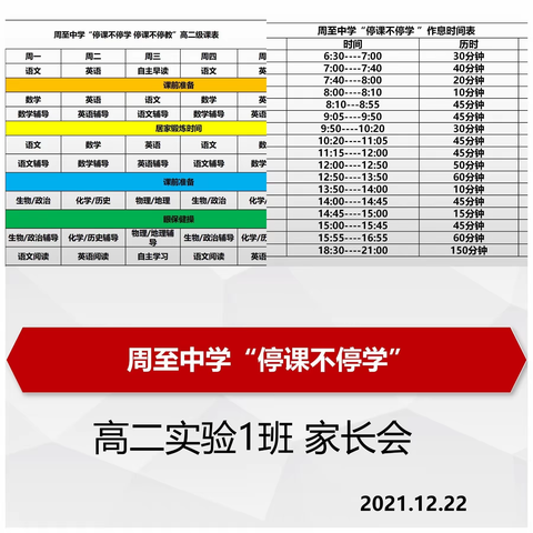 抗疫有我，周中在行动——高二实验1班线上学习