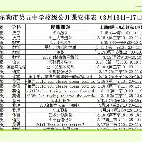 展课堂风采，绽教师魅力---库尔勒市第五中学开展示范课活动