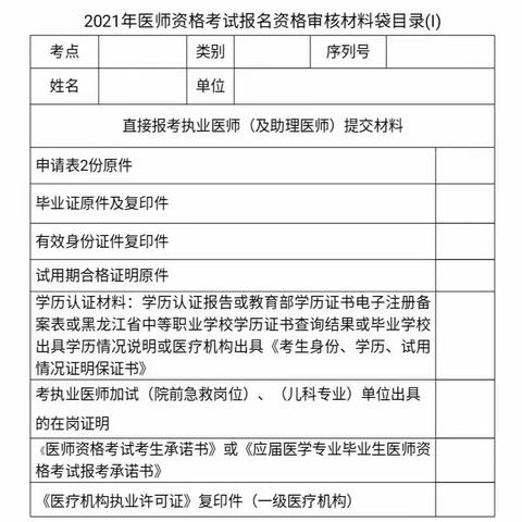 关于做好2021年医师资格考试报名工作的通知