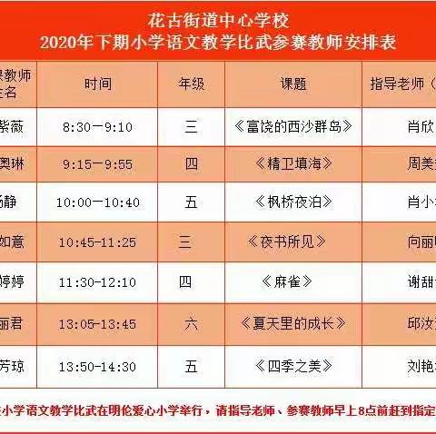 “路漫漫其修远兮，吾将上下而求索”——洞口县花古街道中心学校小学语文教学比武活动