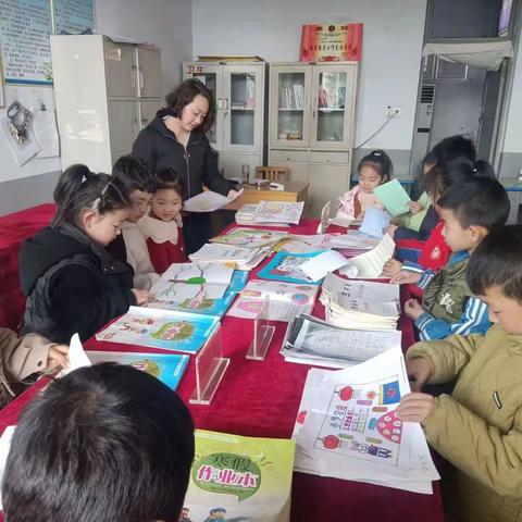 北王马学校寒假作业展评