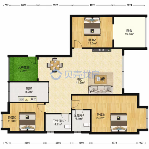 🔥湖滨一号118万，产权140平，322户型，好楼层，看房提前约63963