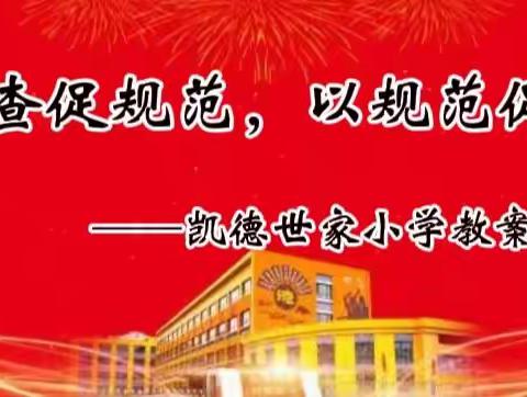 以检查促规范，以规范促发展——凯德世家小学教案检查总结