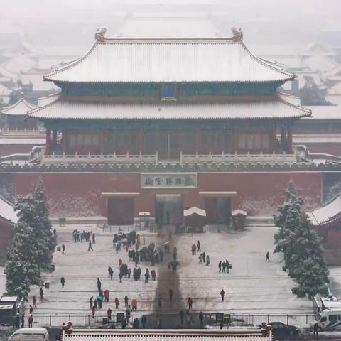 景山公园的雪景