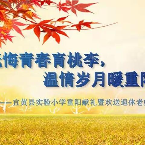 无悔青春育桃李，温情岁月暖重阳——宜黄县实验小学重阳献礼暨欢送退休老师活动