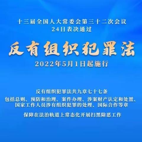 【高新教育】学法懂法，做合法公民——走进《中华人民共和国反有组织犯罪法》