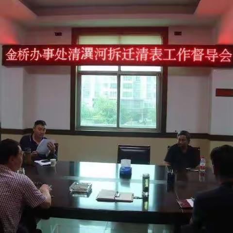 金桥办事处召开清潩河拆迁清表工作督导会