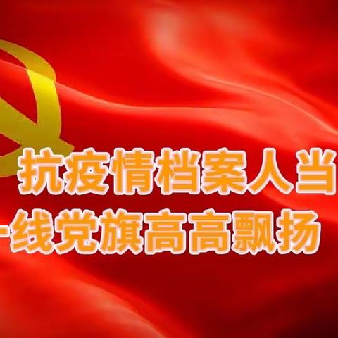 抗疫情档案人当先锋 战一线党旗高高飘扬