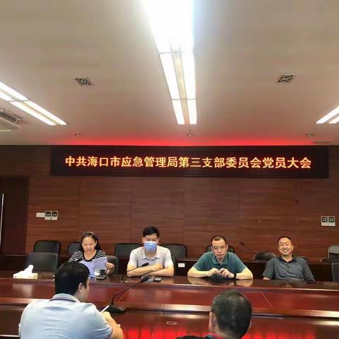 中共海口市应急管理局第三支部委员会召开支部党员大会