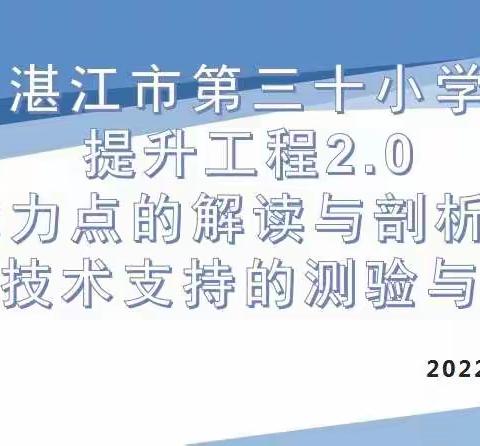 湛江市第三十小学提升工程2.0能力点的解读与剖析：A1 技术支持的测验与练习——活动剪影