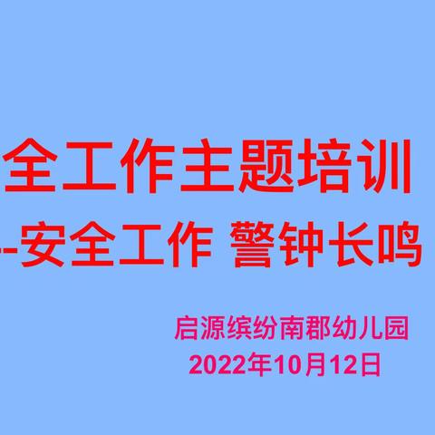 学前双普·安全优质—启源缤纷南郡幼儿园安全工作主题培训