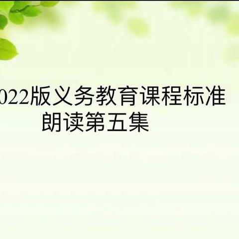 2022版义务教育课程标准朗读第五集（伊宁县第一小学数学组）