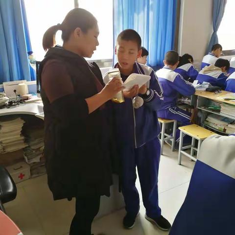 初二一部全体师生积极备战期中考试