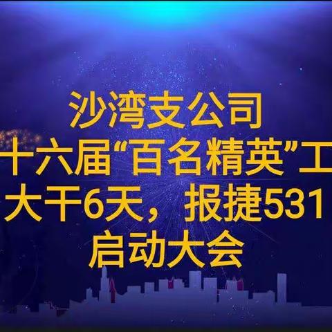 塔城分公司第十六届“百名精英”工程沙湾公司“大干6天 报捷531”启动大会