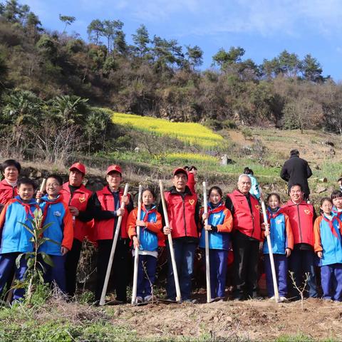 “小手拉大手·共育亲子林”——南山学校五（5）中队“3·12”植树节活动