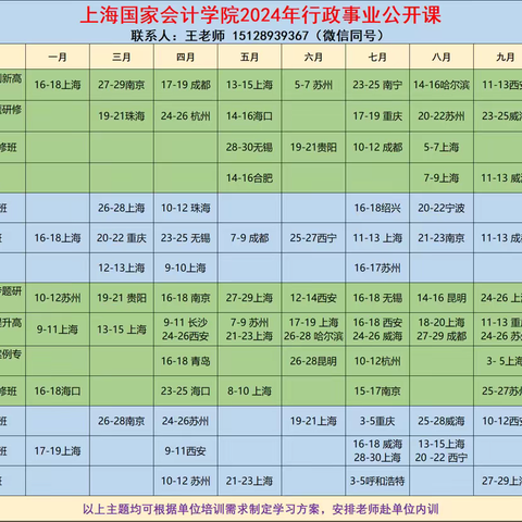 上海国家会计学院2024年公开课计划，建议收藏