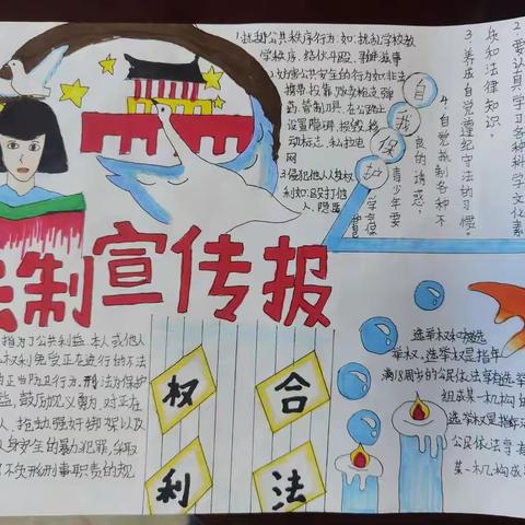 山尹村镇西郭庄小学“送法进校园”手抄报活动