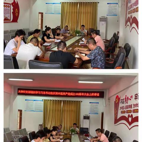 大林村党支部组织学习习总书记在“七一勋章”颁授仪式上的讲话和在庆祝中国共产党成立100周年大会上的讲话