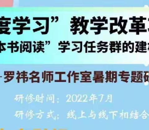 “整本书阅读”学习任务群的构建与实施 ——天津市河东区罗祎名师工作室暑期专题研修圆满结束