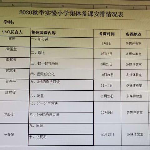 二年级上册数学备课组工作总结