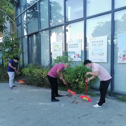 榆港社区开展“五爱”环境卫生大扫除活动