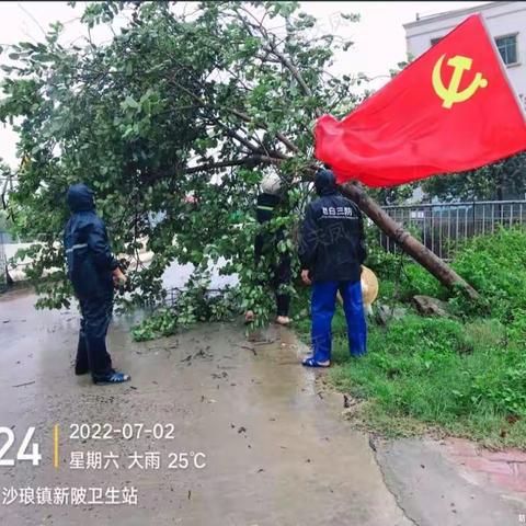 沙琅镇党民一心，共抗台风“暹芭”