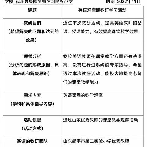 邹平市第二实验小学与青海省祁连县央隆乡寄宿制民族小学开展英语线上教研活动