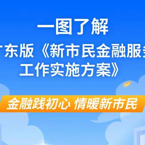 一图读懂 | 广东版《新市民金融服务工作实施方案》