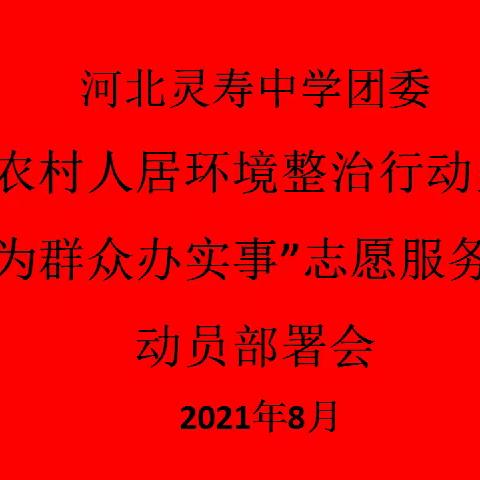 河北灵寿中学团委农村人居环境整治部署会暨“我为群众办实事”志愿服务活动纪实