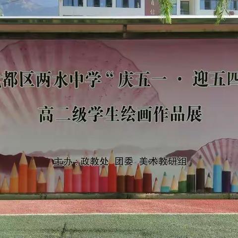 武都区两水中学“迎五一·庆五四”高二级美术与书法学生课堂训练汇报展