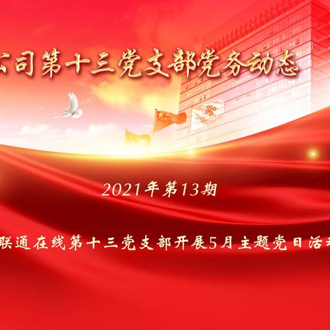 联通在线第十三党支部开展5月主题党日活动
