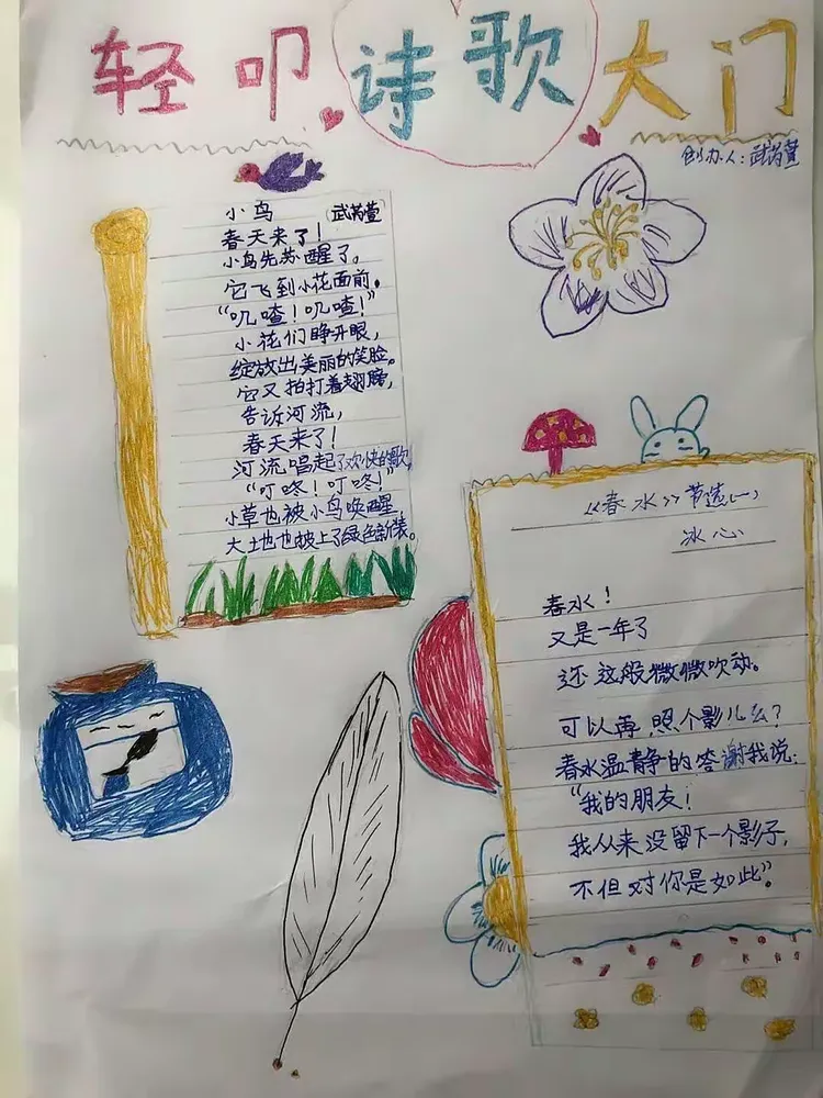 《轻叩诗歌大门》优秀手抄报