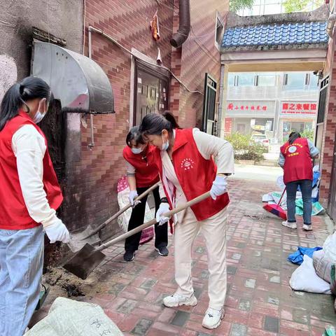 福城街道药市社区开展环境卫生整治活动